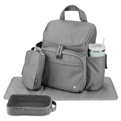 Mochila Maternidade Skip Hop Next Forma Cinza - Design Moderno e Versátil
